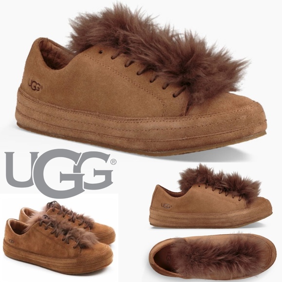 UGG Shoes - UGG Blake Fur Chestnut Suede Fashion Sneaker Leather Fashion Loafers Shoes 9